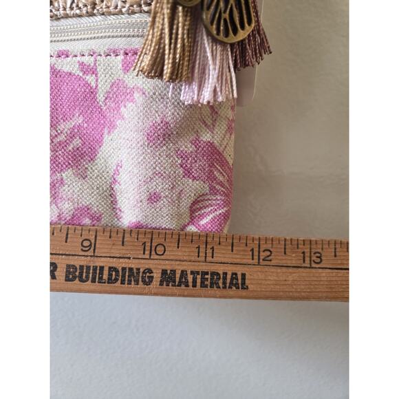 Sakroots Artist Circle Linen Uncoated Canvas Zipper Top Crossbody Rose in Bloom - Picture 11 of 12